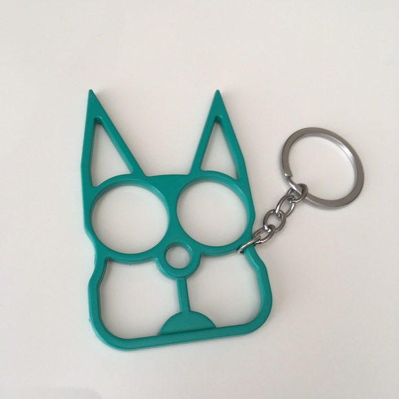 Green Cat Self Defense Keychain